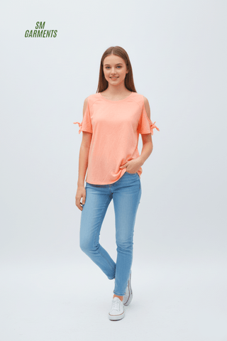 Women's One Shoulder Ethnic Garnished Blouse - Smgarment's