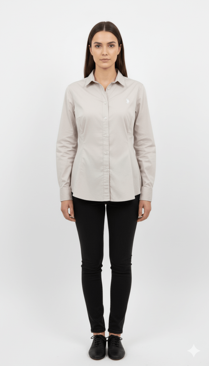WOMENS PLAIN SHIRT WITH LOGO - Smgarment's