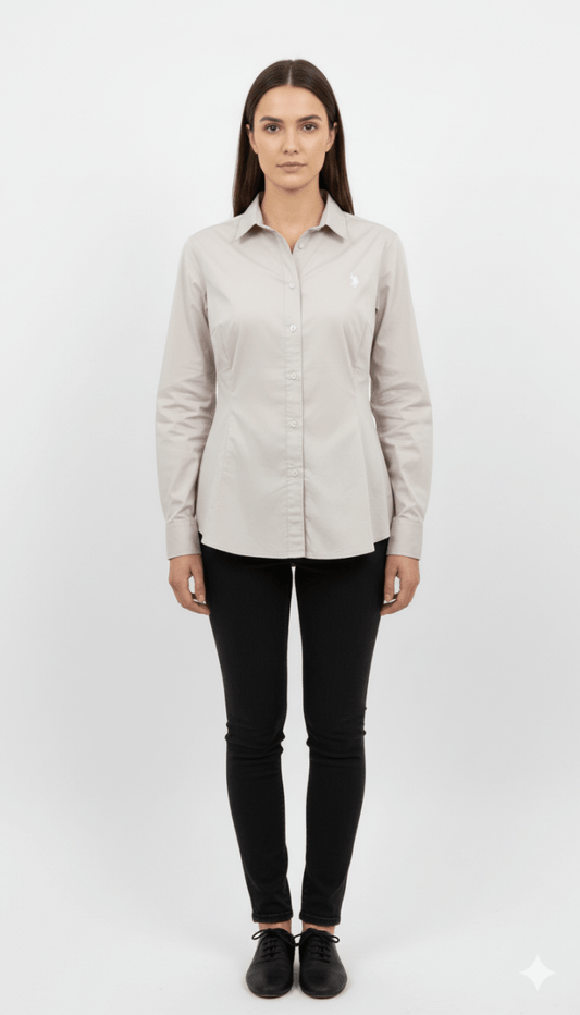 WOMENS PLAIN SHIRT WITH LOGO - Smgarment's