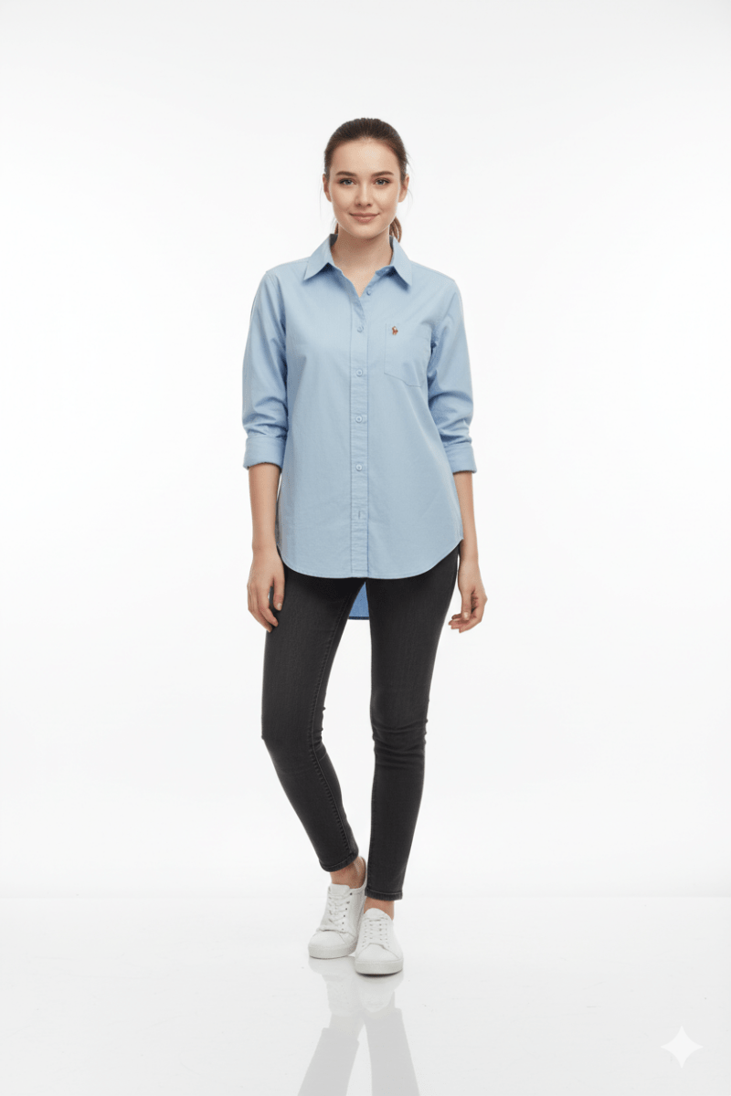 WOMENS PLAIN SHIRT WITH LOGO - Smgarment's