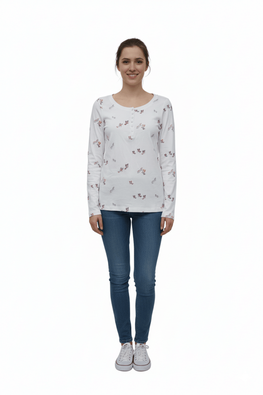 WOMENS PRINTED FULL SLEEVE T SHIRT - Smgarment's