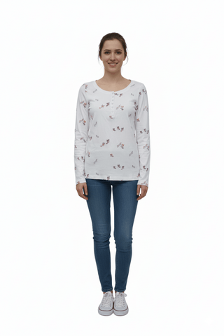 WOMENS PRINTED FULL SLEEVE T SHIRT - Smgarment's