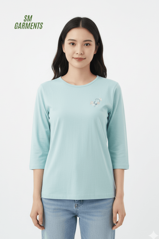 WOMENS PRINTED FULL SLEEVE T SHIRT - Smgarment's