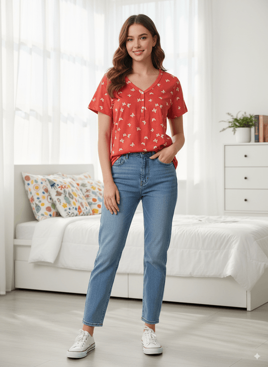 WOMENS PRINTED T - SHIRT - Smgarment's