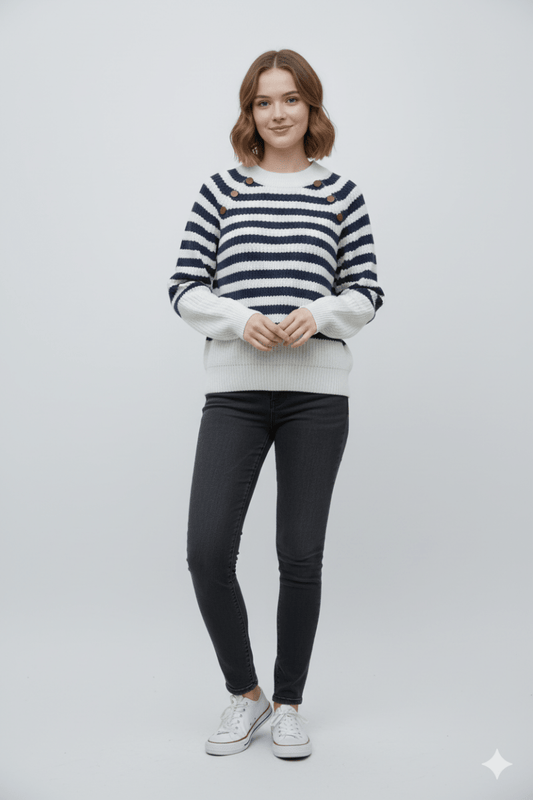 WOMENS STRIPED SWEATER - Smgarment's
