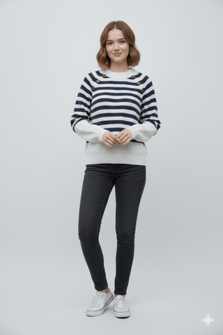 WOMENS STRIPED SWEATER - Smgarment's