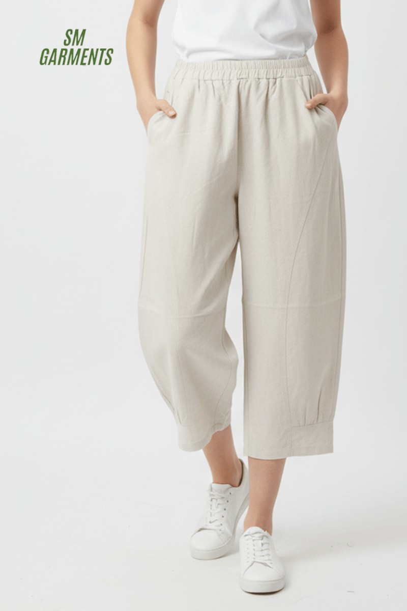 W.W.J STUDIO WOMENS LINEN CULOTTE TROUSER - Smgarment's