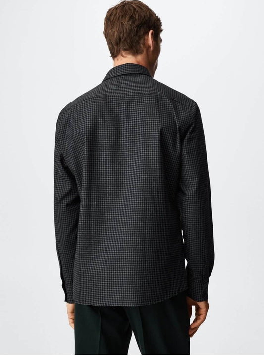 MNG MENS SLIM FIT CHECK SHIRT