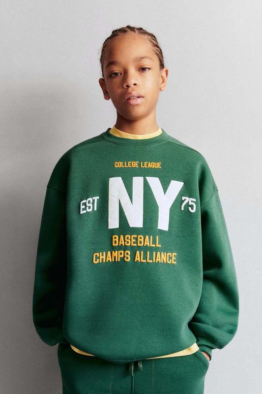 ZARA KIDS NY SWEATSHIRT AND PLUSH TROUSER SET - Smgarment's