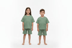 ZARA Kids Plain Tee & Shorts Loungewear Set - Smgarment's