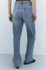 ZARA STRAIGHT CUT HIGH WAIST JEANS - Smgarment's