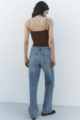 ZARA STRAIGHT CUT HIGH WAIST JEANS - Smgarment's