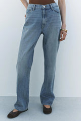 ZARA STRAIGHT CUT HIGH WAIST JEANS - Smgarment's