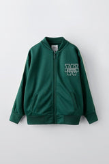 ZARA SWEATSHIRT WITH EMBROIDERED SLOGAN - Smgarment's