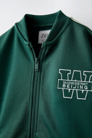 ZARA SWEATSHIRT WITH EMBROIDERED SLOGAN - Smgarment's