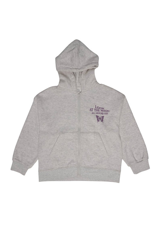 ZARA TEXT DETAIL ZIPPED HOODIE - Smgarment's