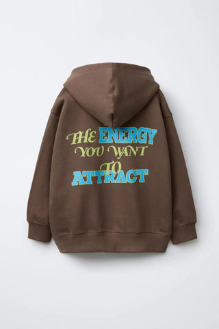 ZARA TEXT PRINT HOODIE - Smgarment's